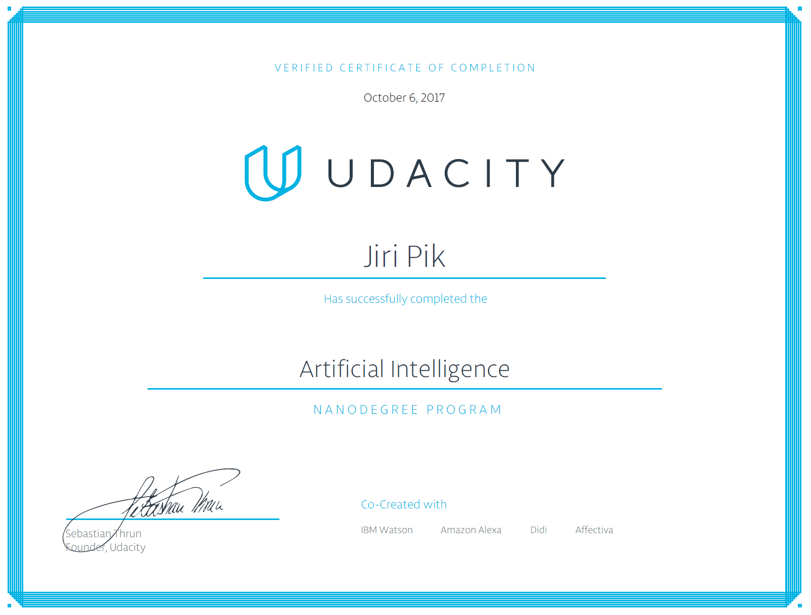 Certifications - Jiri Pik